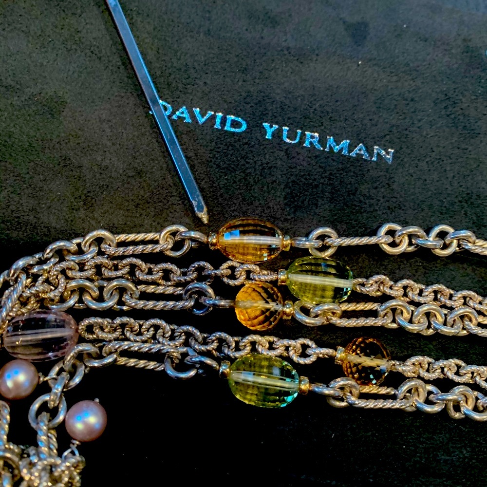 David Yurman Necklace Lemon Quartz & Pearl - Picture 11 of 16